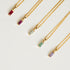 Mini Baguette Garnet Pendant Charm in Yellow Gold